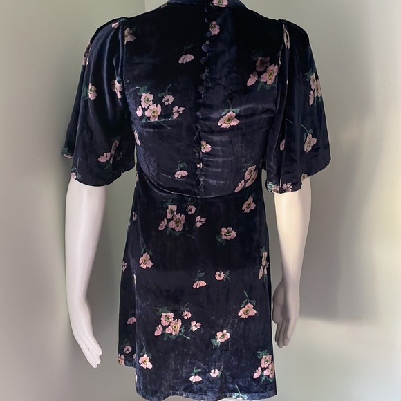 Free People  My Baby Floral Navy Velvet Minidress - Picture 9 of 10